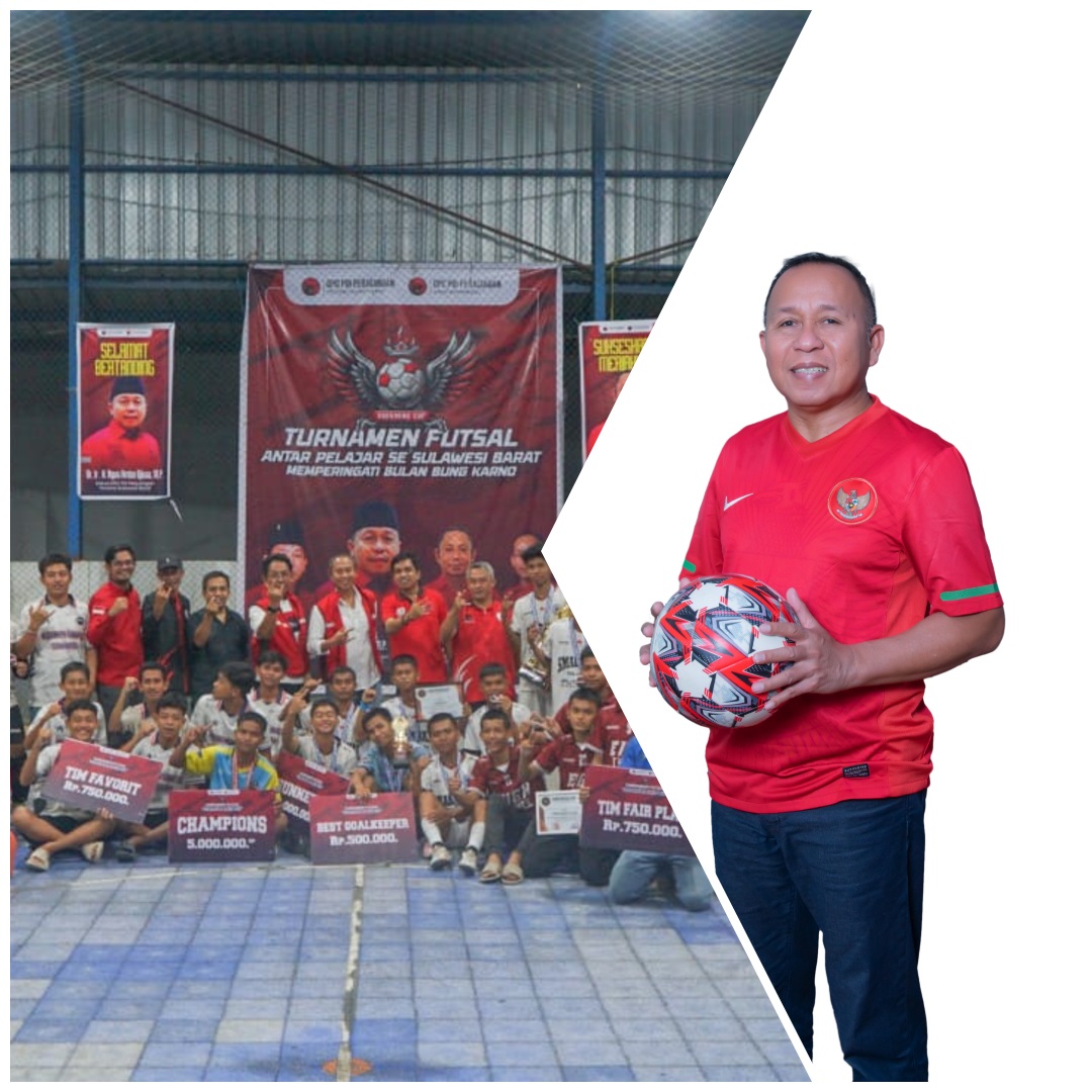 PDIP Sulbar Gelar Turnamen Futsal Antarpelajar, Agus Ambo Djiwa Berterima Kasih Kepada Seluruh Peserta yang Berpartisipasi